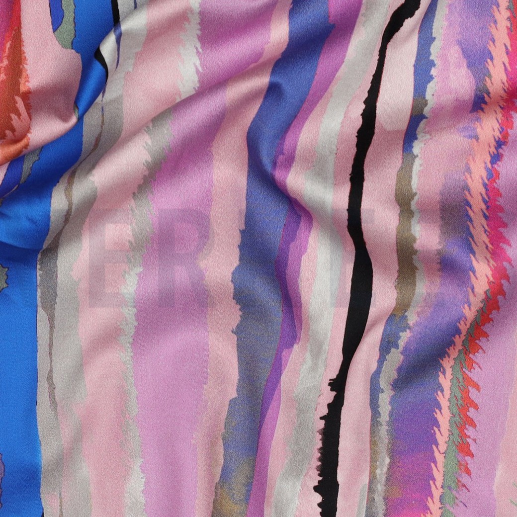 COTTON SATIN DIGITAL STRIPES MAUVE #2