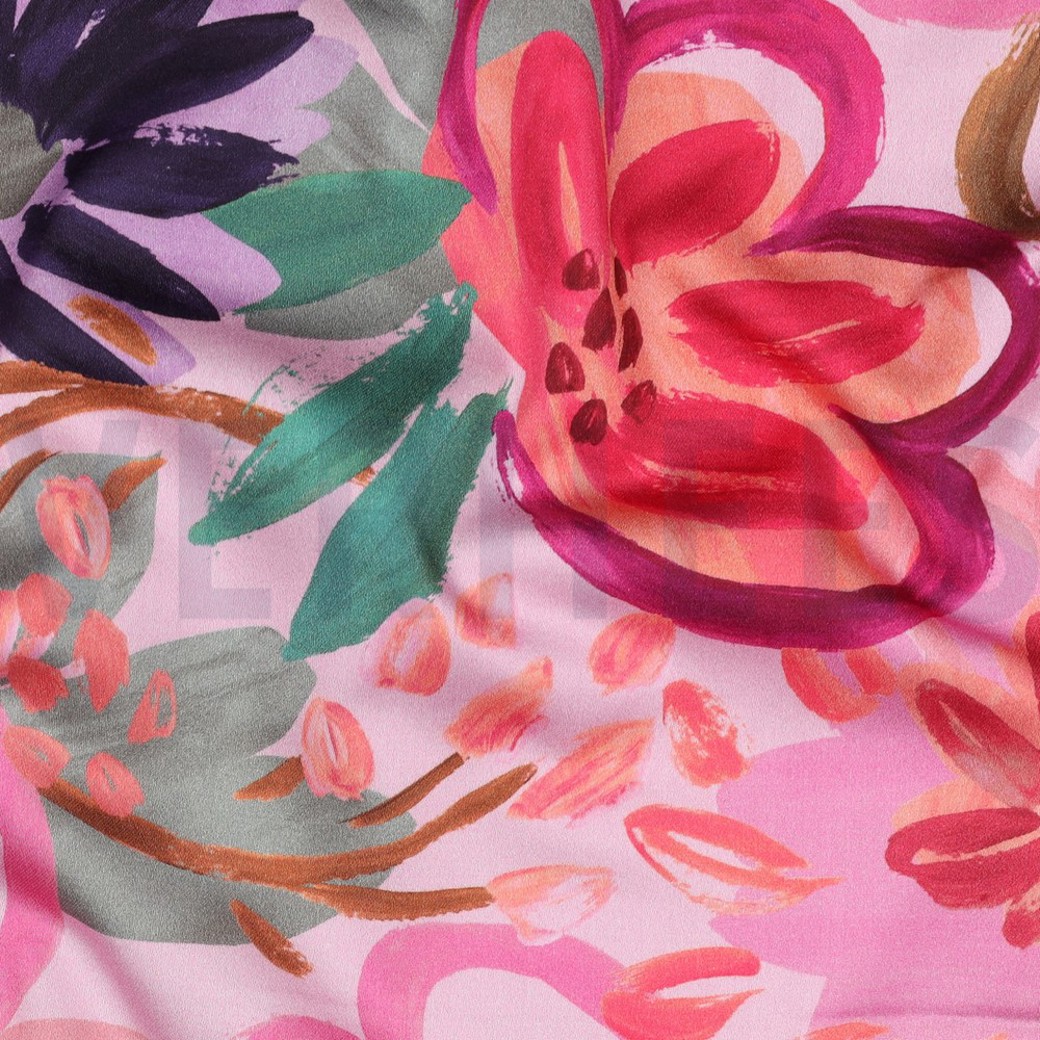 COTTON SATIN DIGITAL FLOWERS LIGHT PINK #2