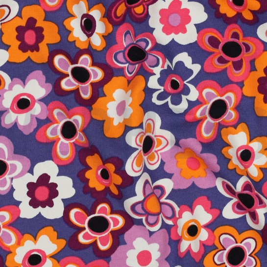 FRENCH TERRY FLOWERS NAVY #7