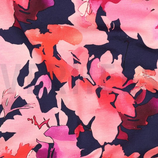 JERSEY DIGITAL BLUMEN MARINEBLAU #7