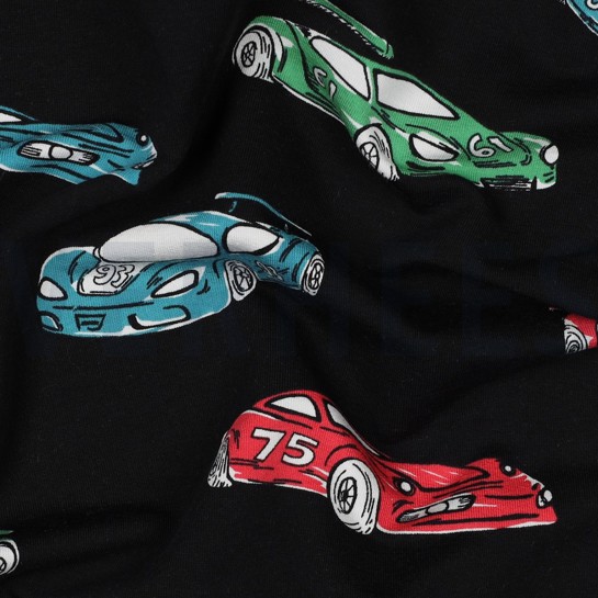 FRENCH TERRY RACECARS BLACK #7