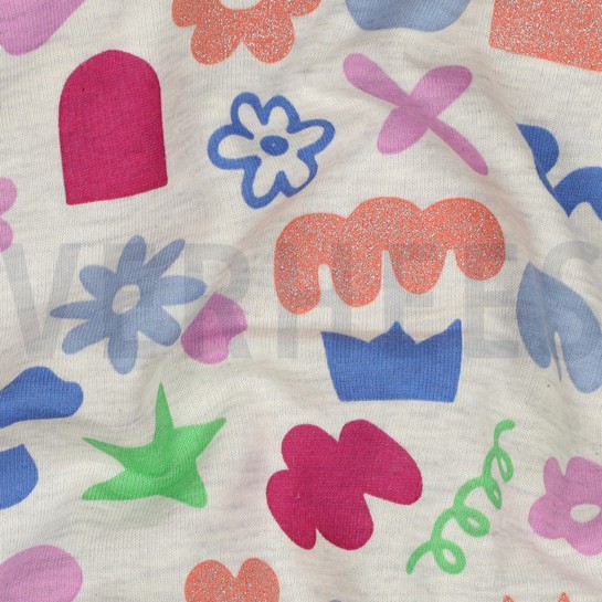 SWEAT MELANGE GLITTER DOODLE VORMEN ECRU #7