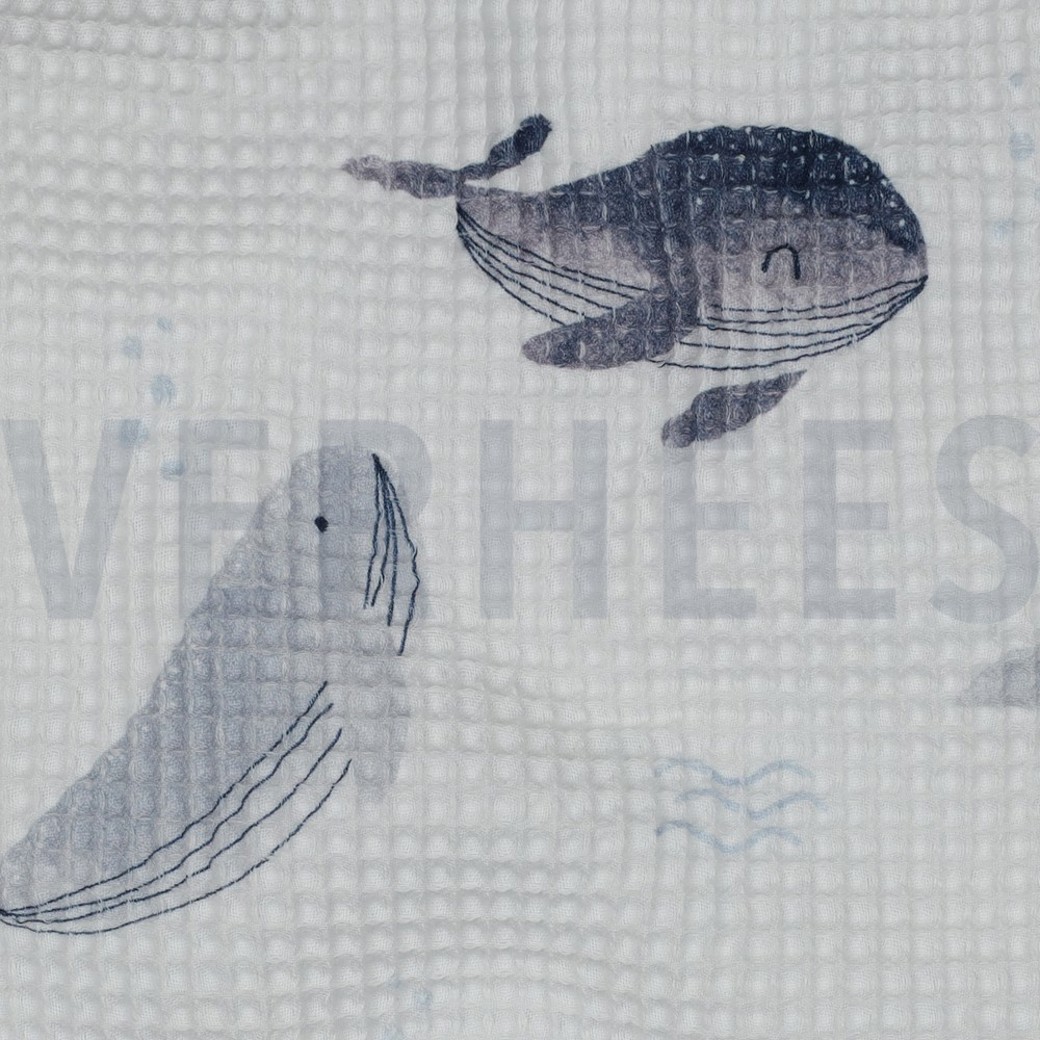 WAFFLE DIGITAL WHALES WHITE #2