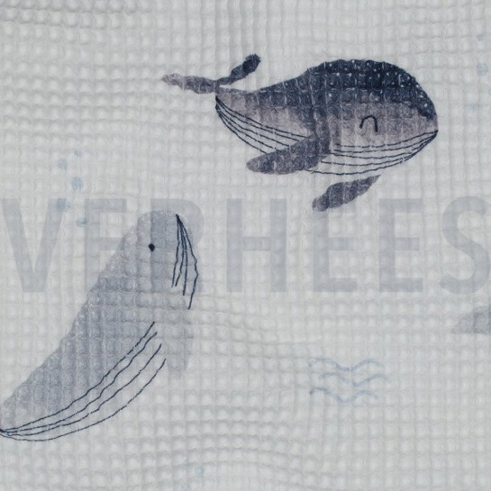 WAFFLE DIGITAL WHALES WHITE #7