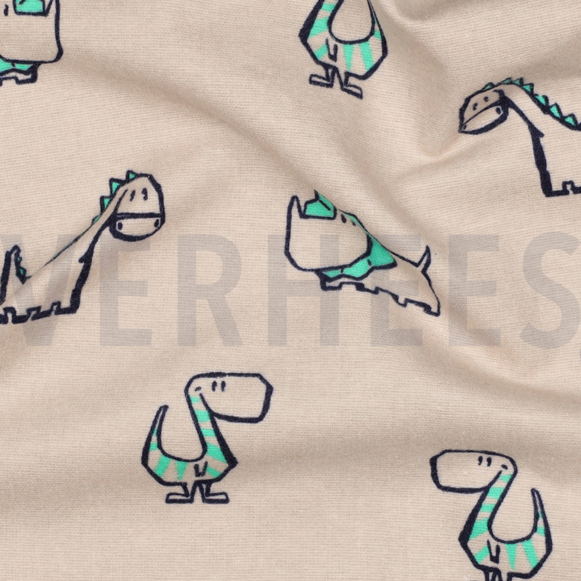 FLANNEL DINOSAURS BEIGE (high resolution) #2