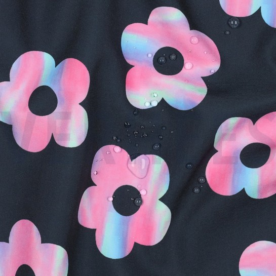 SOFTSHELL DIGITAL FLOWERS NAVY #7