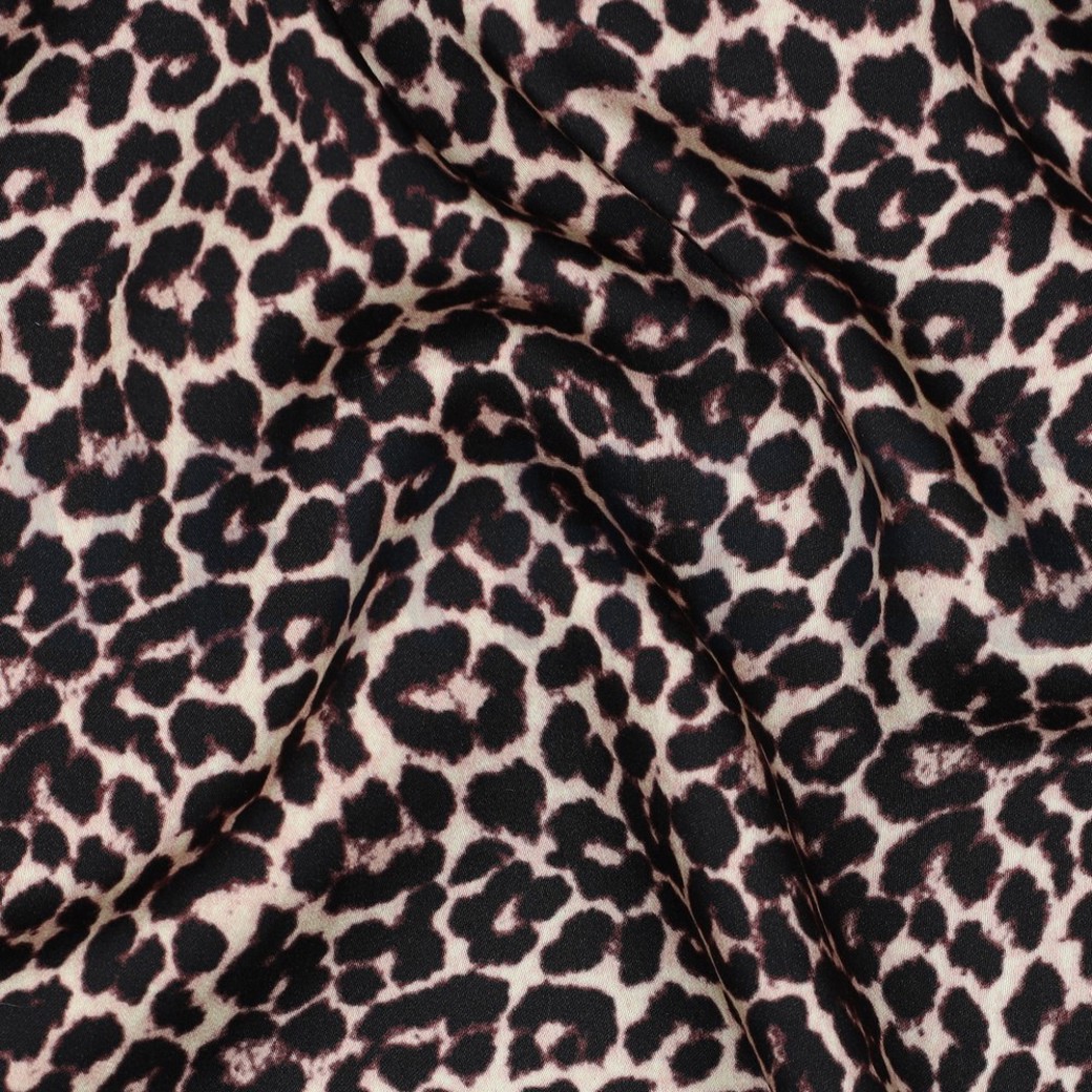 VISCOSE SATIN DIGITAL ANIMAL SKIN BLACK #2