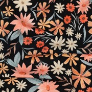 JERSEY DIGITAL FLOWERS BLACK (thumbnail) #2