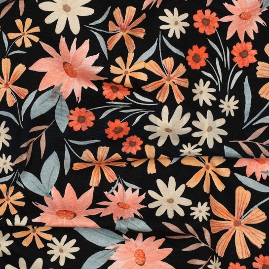 JERSEY DIGITAAL BLOEMEN ZWART #7