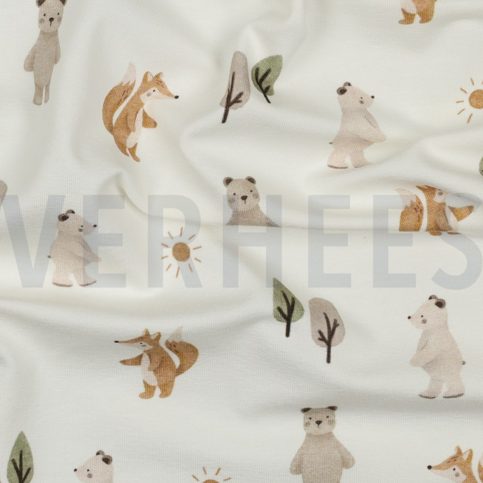 JERSEY DIGITAL FOREST ANIMALS WHITE (high resolution) #2