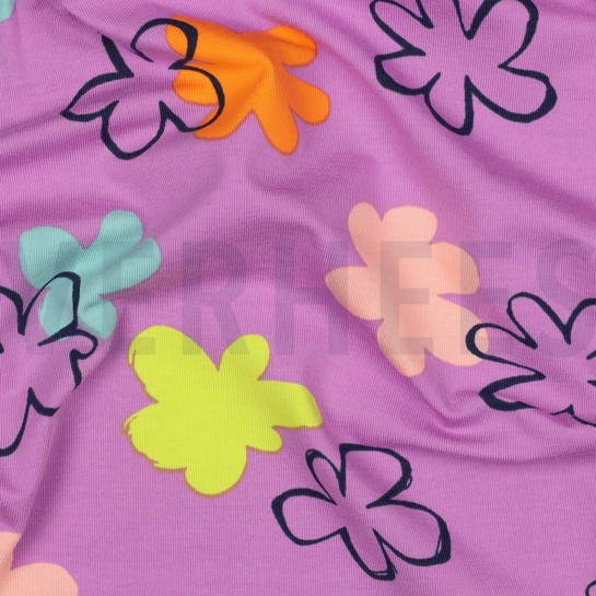 JERSEY BLUMEN LILA/VIOLETT #7