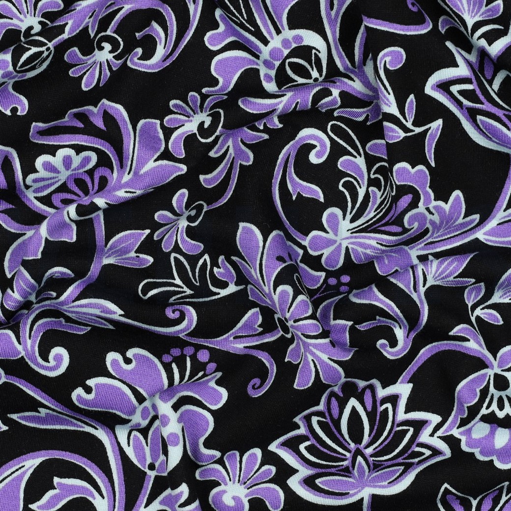 PUNTA DI ROMA PAISLEY FLOWERS BLACK #2
