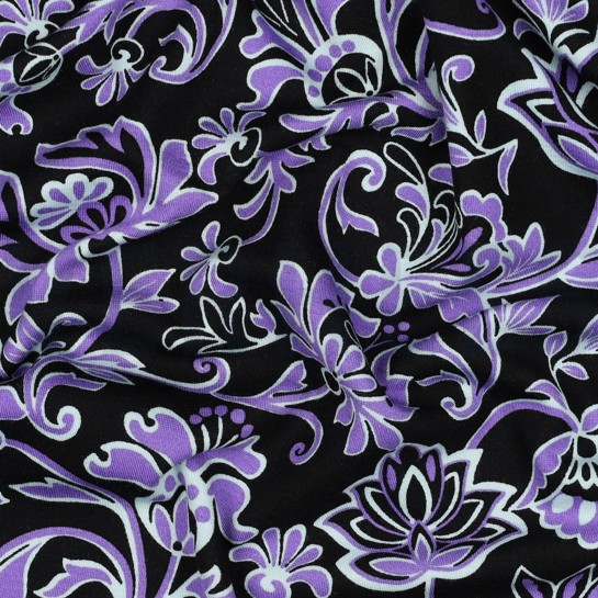 PUNTA DI ROMA PAISLEY BLUMEN SCHWARZ #7