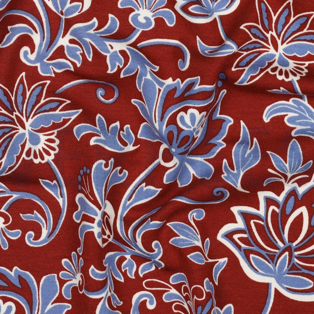 PUNTA DI ROMA PAISLEY FLOWERS BORDEAUX #2