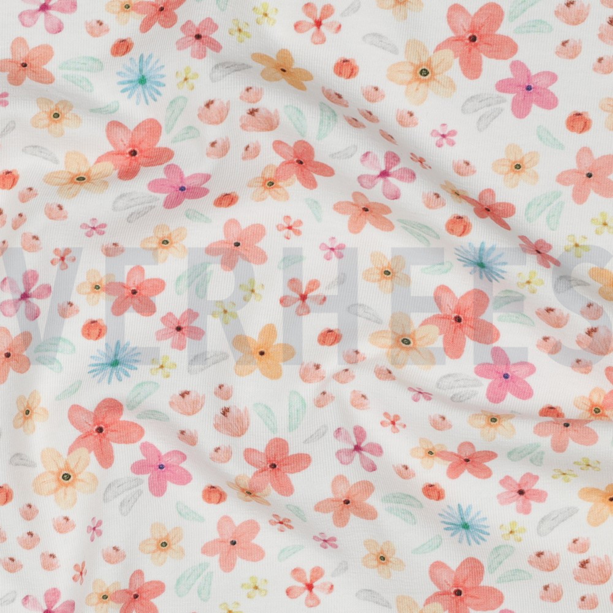 JERSEY GOTS DIGITAL FLOWERS WHITE (high resolution) #2