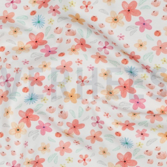 JERSEY GOTS DIGITAL BLUMEN WEISS #7