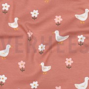 JERSEY GOTS DUCKS AND FLOWERS PINK (thumbnail) #2
