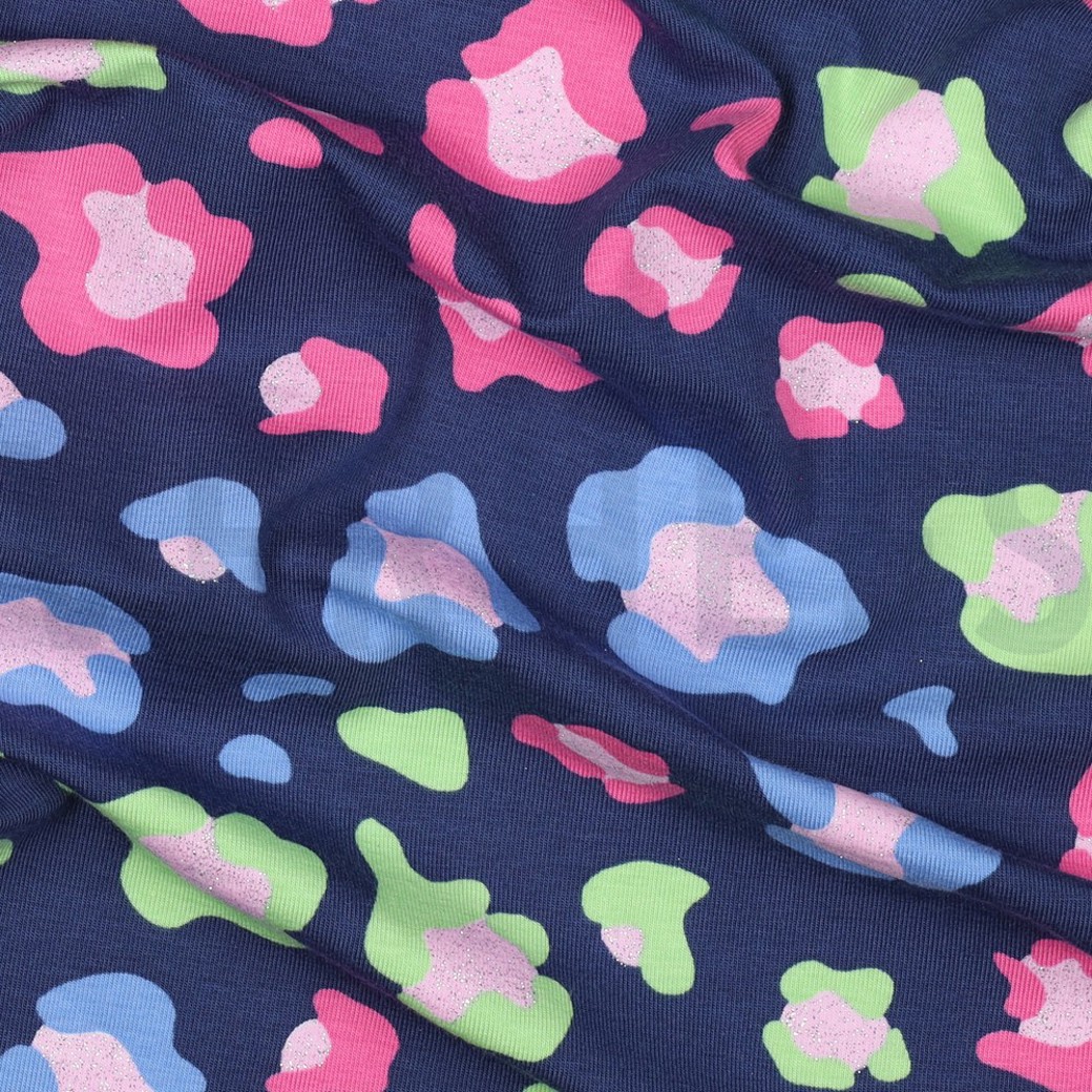 JERSEY GLITTER ANIMAL SKIN NAVY #2
