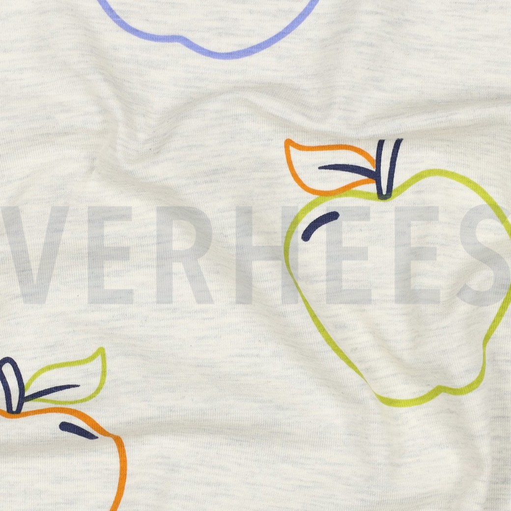 JERSEY MELANGE APPLES ECRU #2