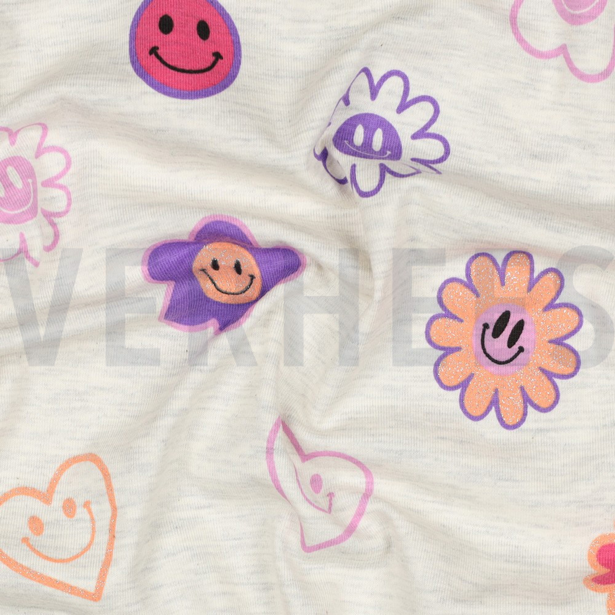JERSEY MELANGE GLITTER HAPPY FACES ECRU (high resolution) #2