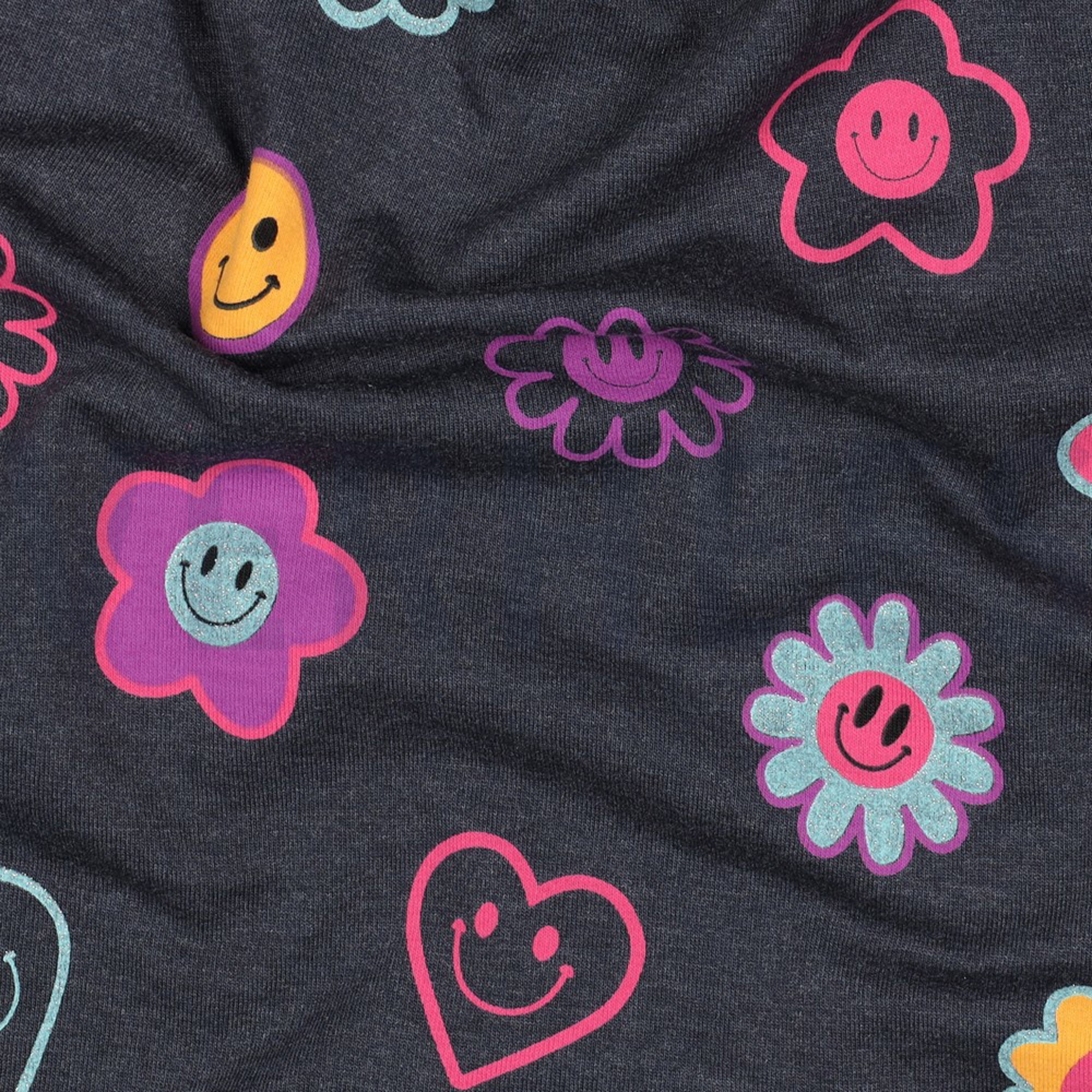 JERSEY MELANGE GLITTER HAPPY FACES INDIGO (high resolution) #2