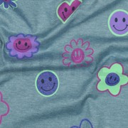 JERSEY MELANGE GLITTER HAPPY FACES SMOKE BLUE (thumbnail) #2
