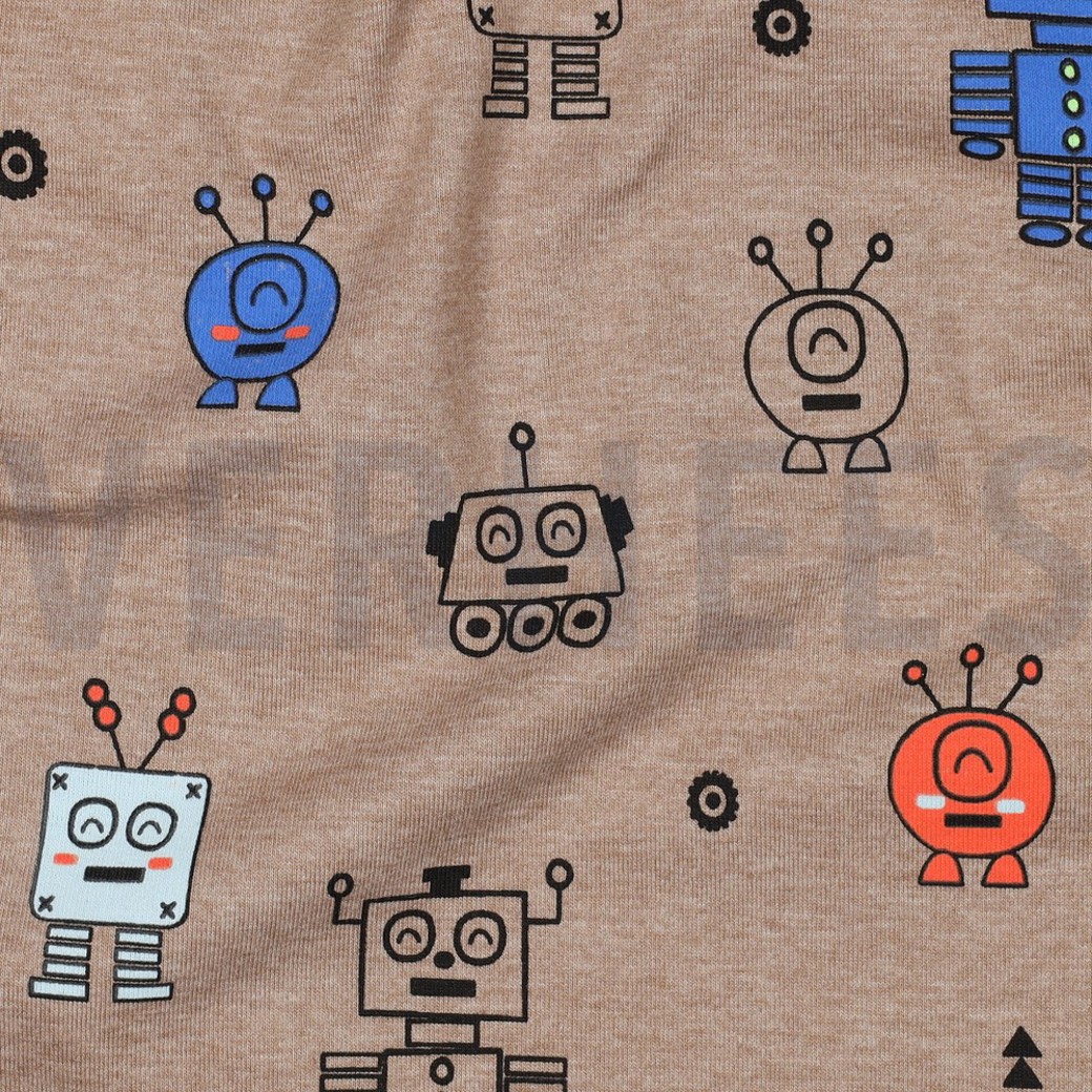 JERSEY MELANGE NEON ROBOTS TAUPE #2