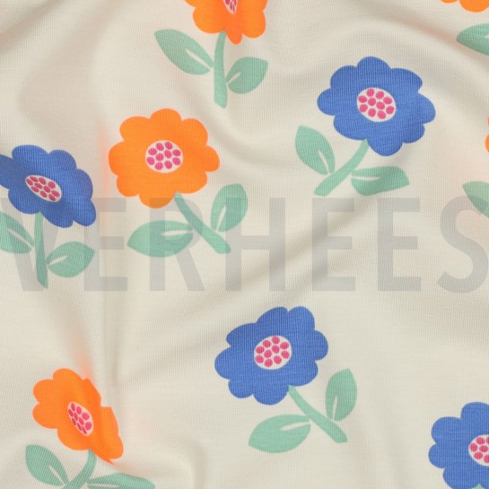 JERSEY NEON FLOWERS OFF-WHITE #7