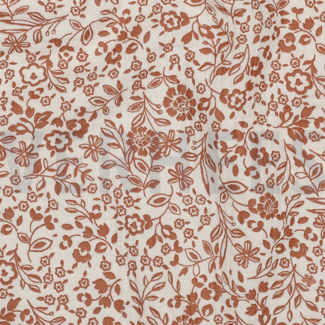 DOUBLE GAUZE FLOWERS ECRU #2