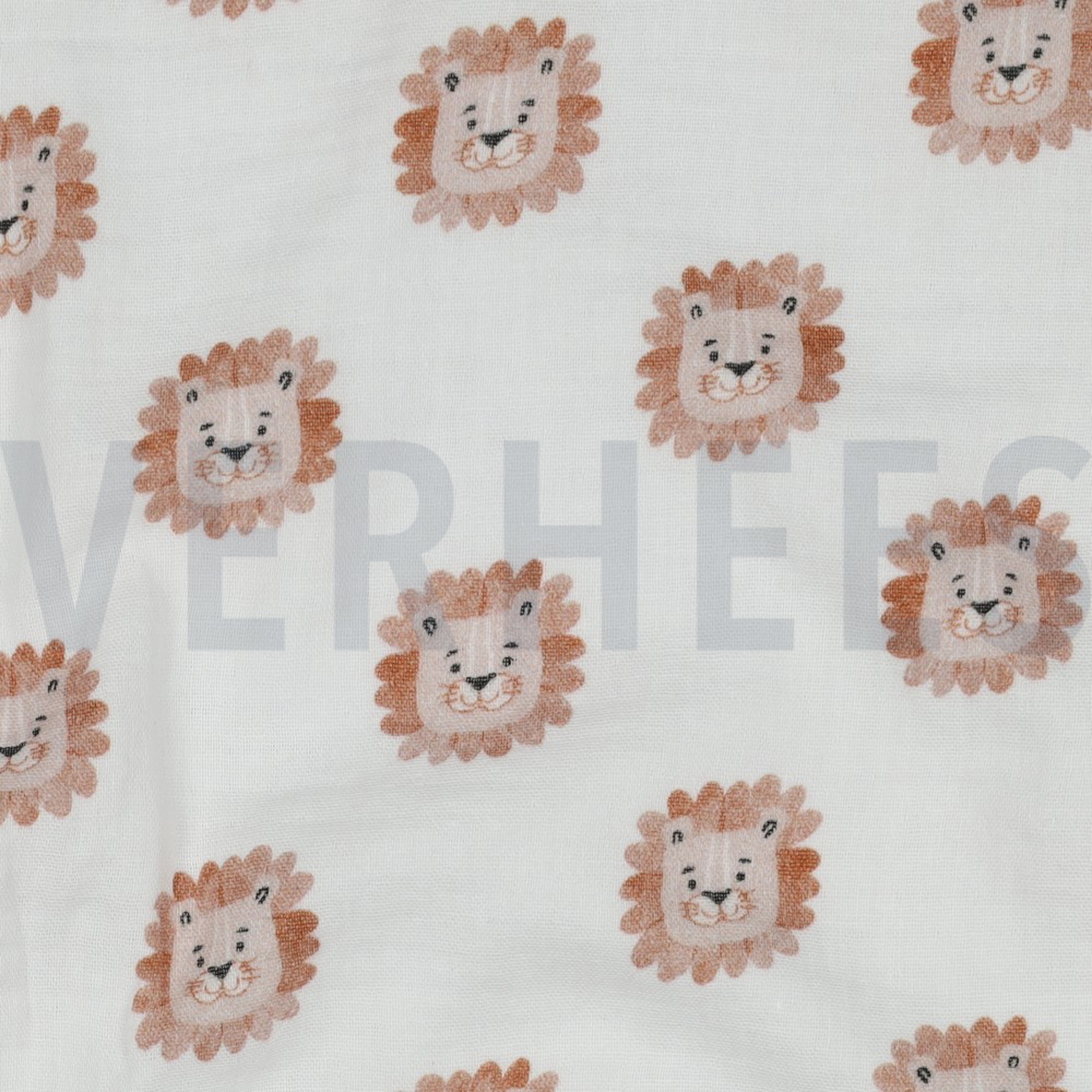 DOUBLE GAUZE DIGITAL LIONS WHITE (high resolution) #2
