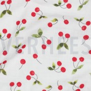 DOUBLE GAUZE DIGITAL CHERRIES WHITE (thumbnail) #2