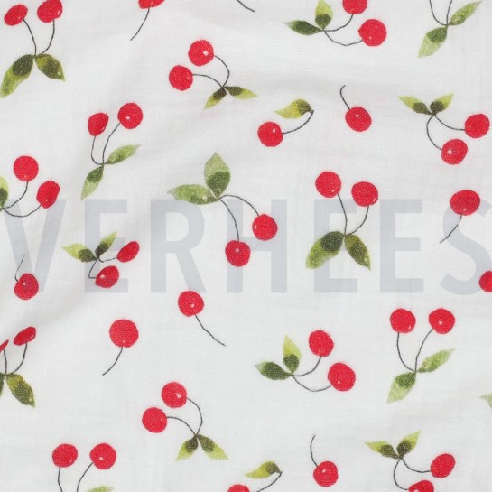 MUSSELIN DIGITAL KIRSCHEN WEISS #7