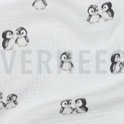 DOUBLE GAUZE GOTS DIGITAL ANIMALS WHITE (thumbnail) #2