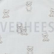 DOUBLE GAUZE GOTS DIGITAL ANIMALS WHITE (thumbnail) #2