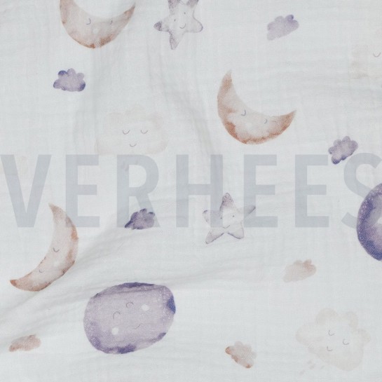 MUSSELIN GOTS DIGITAL MOND WEISS #7