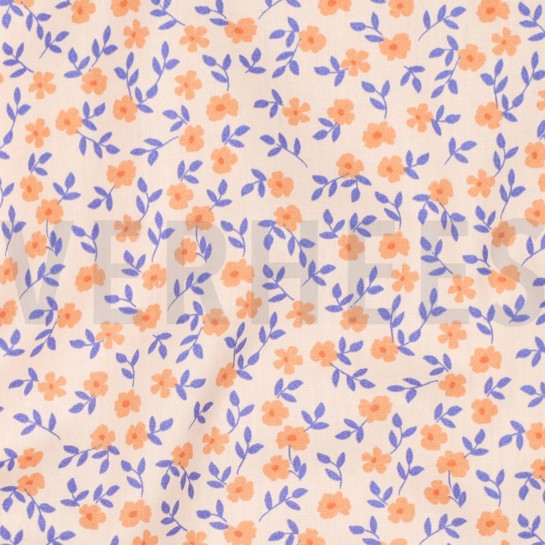 POPLIN GOTS FLOWERS PEACH #7