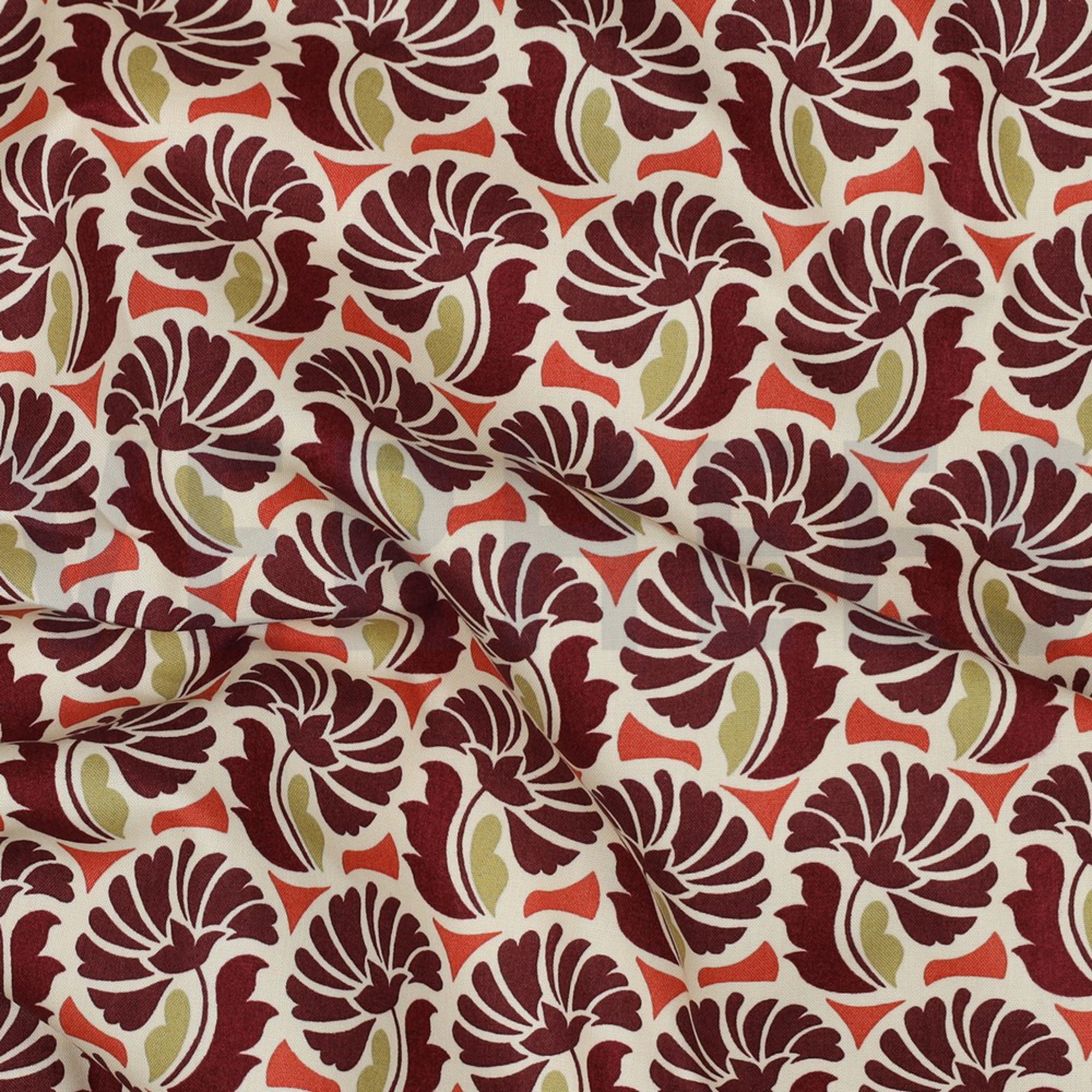 FINE POPLIN FLOWERS BORDEAUX (high resolution) #2