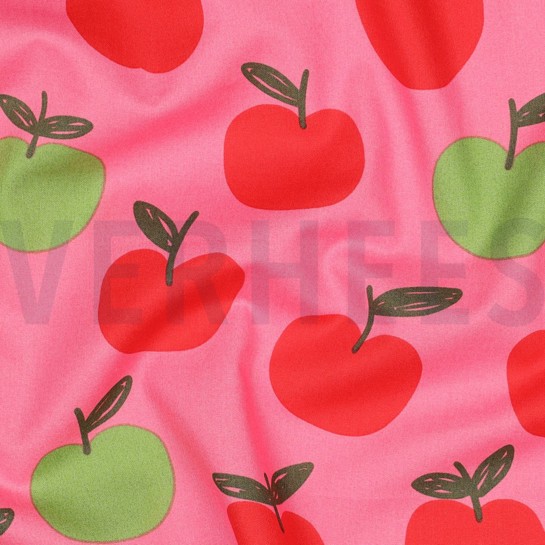 KATOENEN POPLIN FRUIT ROZE #7