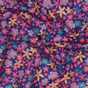 FINE POPLIN FLOWERS AND UNICORNS COBALT (thumbnail) #2