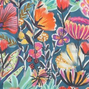 FINE POPLIN DIGITAL FLOWERS PETROL (thumbnail) #2