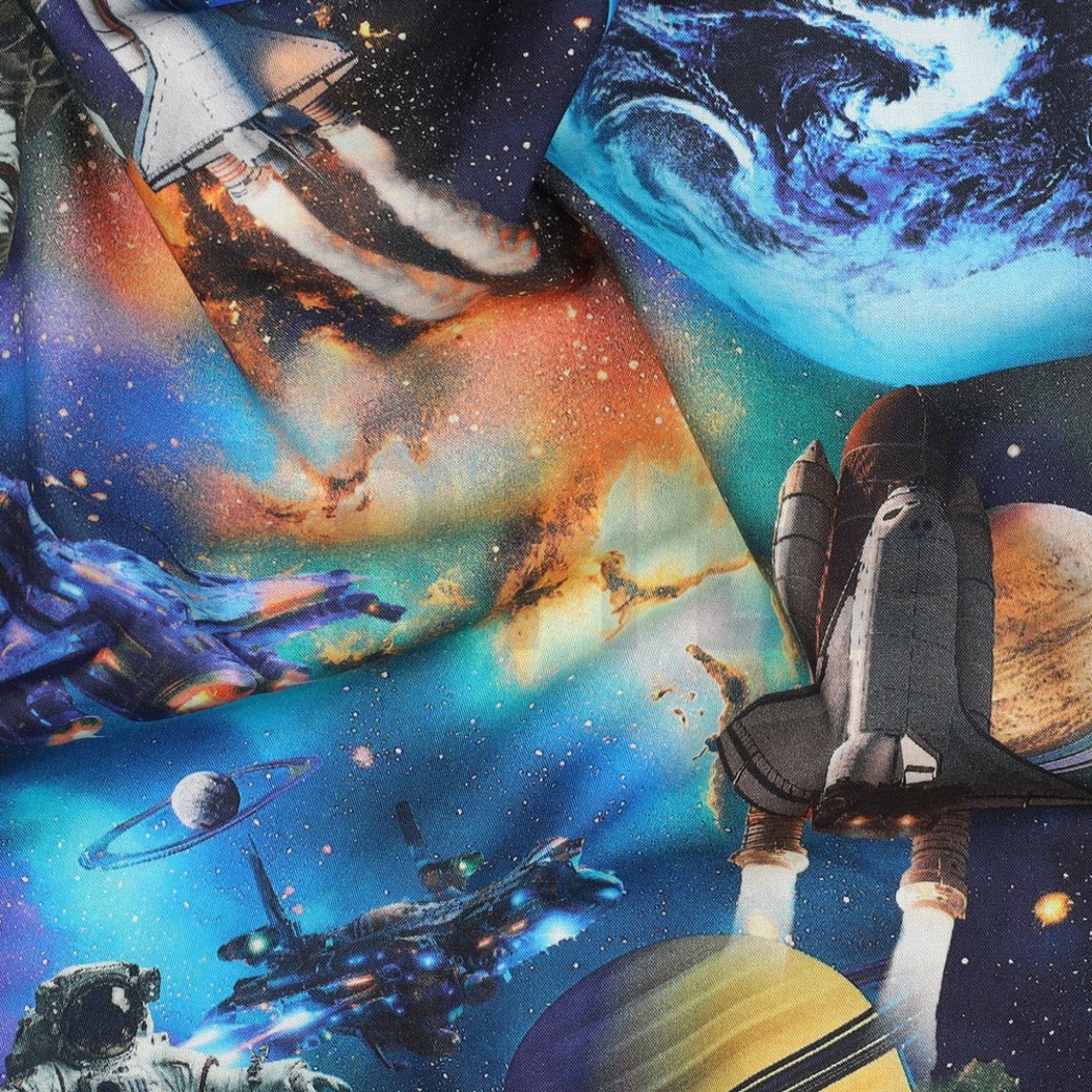 FINE POPLIN DIGITAL SPACE NAVY #2