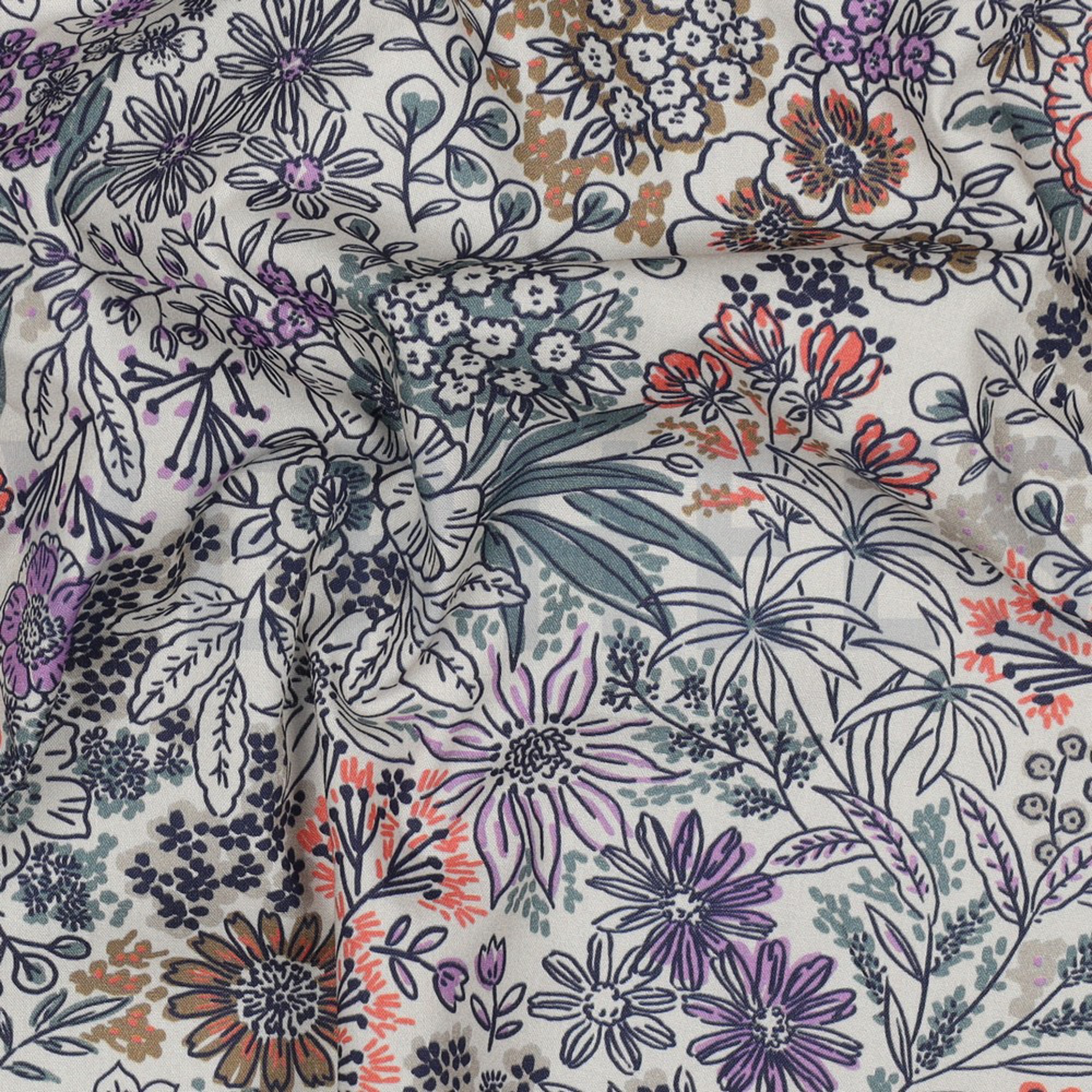 FINE POPLIN DIGITAL FLOWERS OFF-WHITE (high resolution) #2