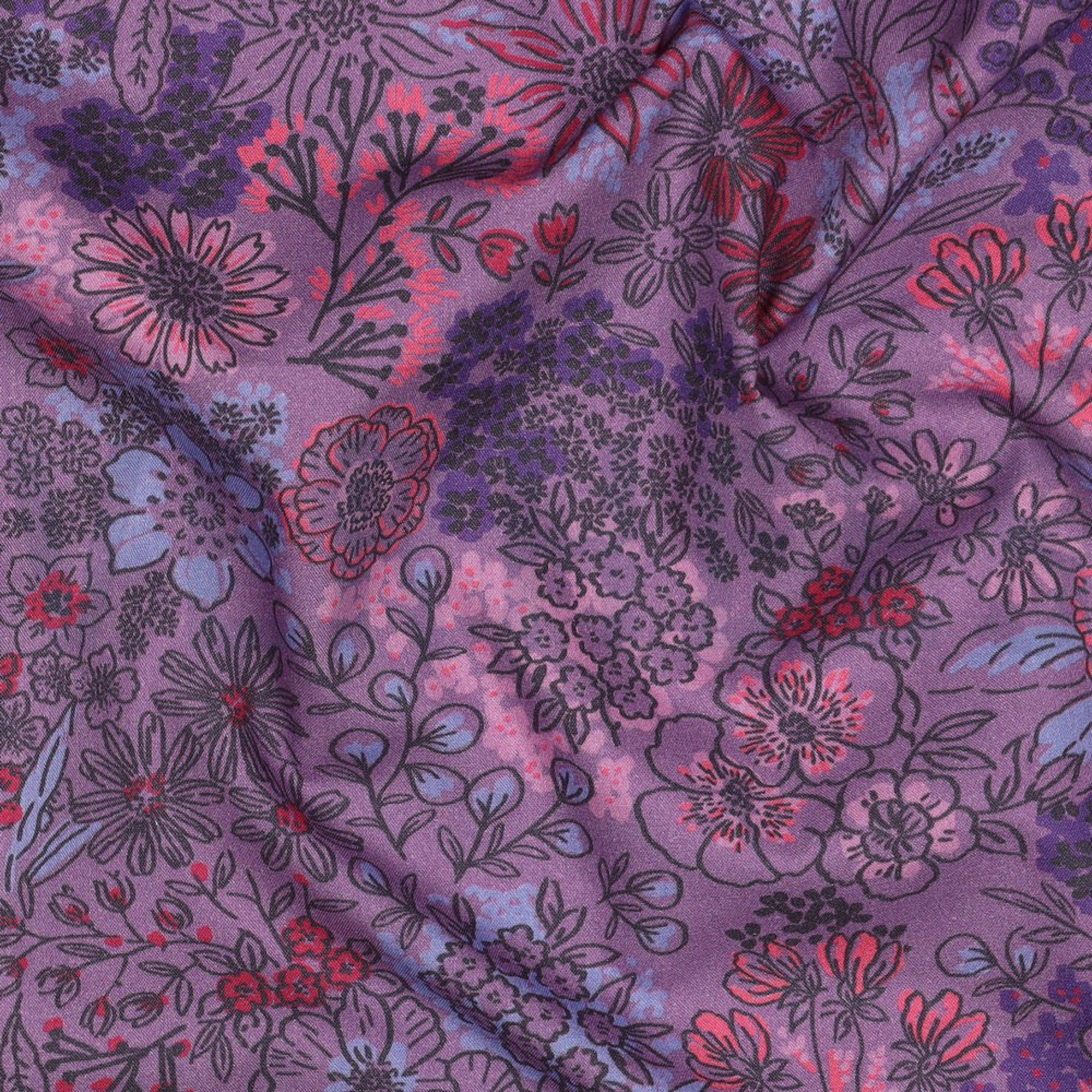 FINE POPLIN DIGITAL FLOWERS LAVENDER (high resolution) #2