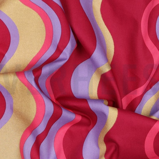 BAUMWOLLE POPELINE FOLIE STREIFEN LAVENDEL #7