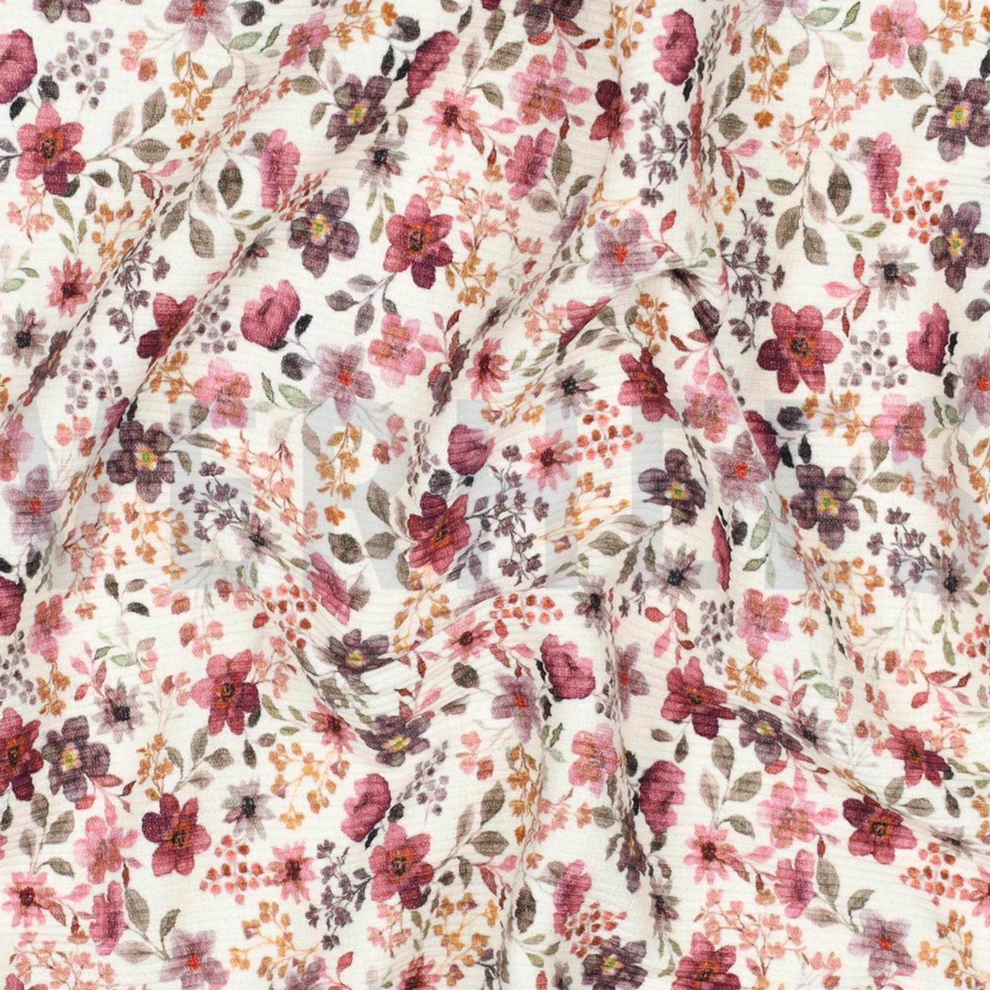 RIB JERSEY DIGITAL FLOWERS BORDEAUX (high resolution) #2