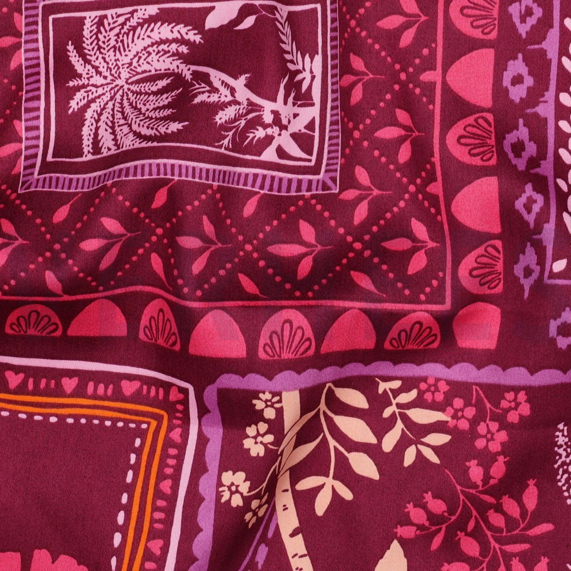 COTTON SATIN PATCHWORK FLOWERS FUCHSIA (high resolution) #2