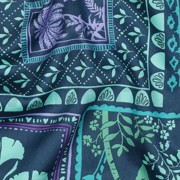 COTTON SATIN PATCHWORK FLOWERS PETROL (thumbnail) #2