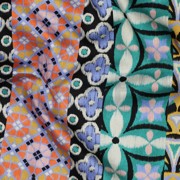 COTTON SATIN DIGITAL GEOMETRIC BLUE (thumbnail) #2