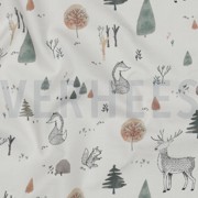 FINE POPLIN DIGITAL FOREST ANIMALS OFF-WHITE (thumbnail) #2