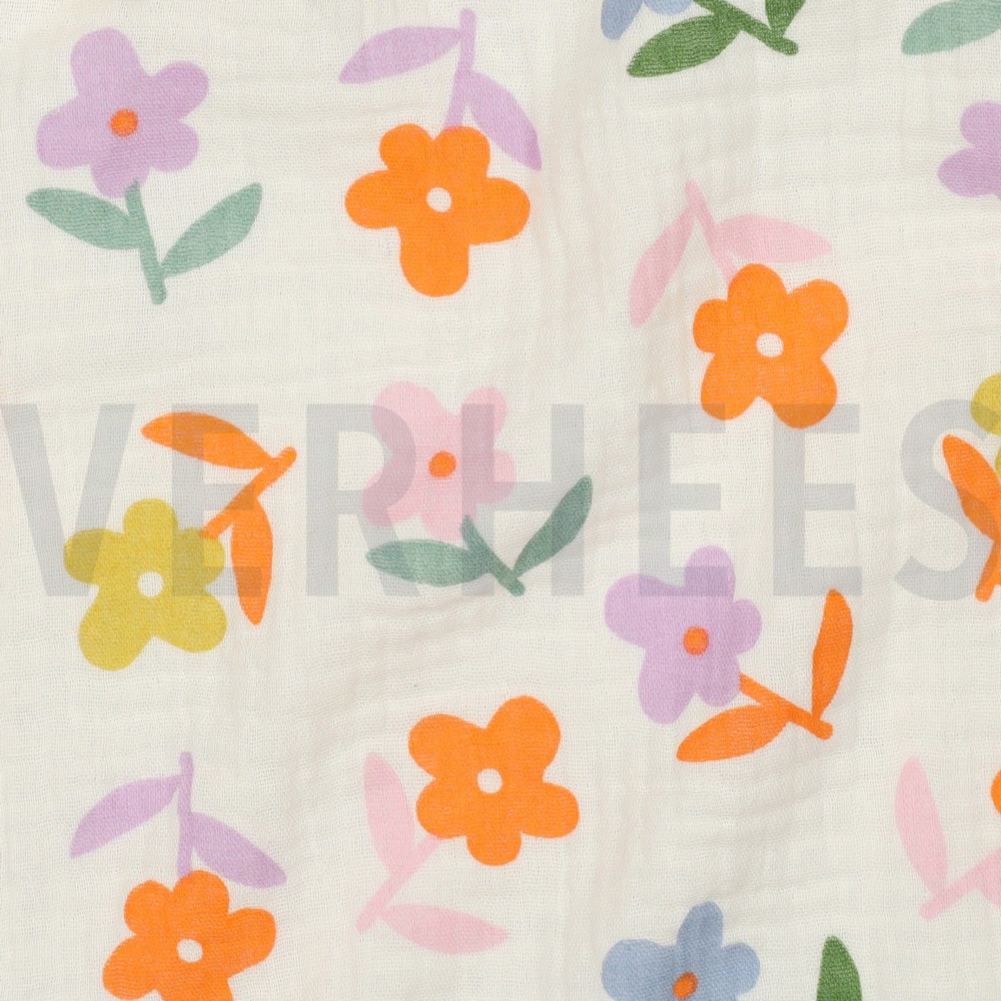 DOUBLE GAUZE FLOWERS ECRU (high resolution) #2